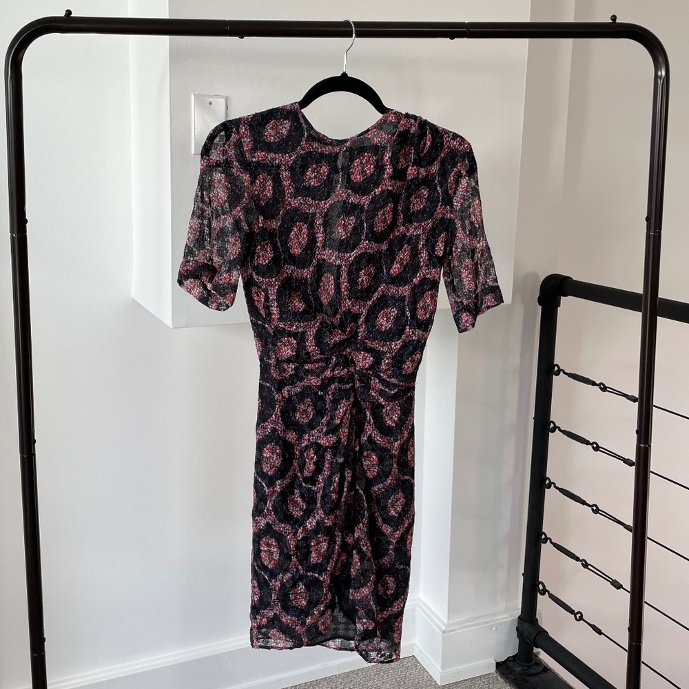Patterned Dress with Slight Open Back